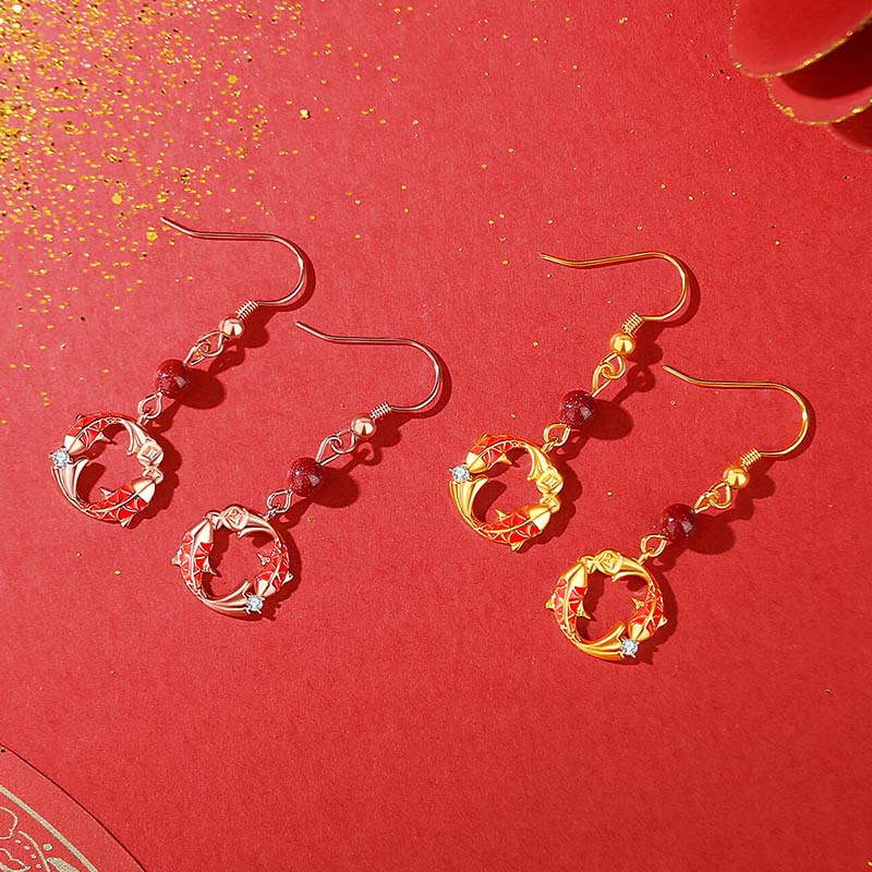 Collar con colgante de doble pez koi de Buddha Stones , plata de ley 925 chapada en oro de 18k. - image 17