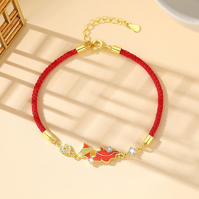 Buddha Stones , con cordón rojo. - Pulsera de pez koi - image 1