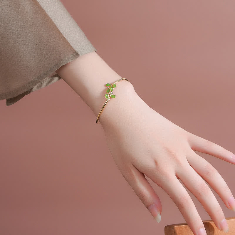 Pendientes de equilibrio con diseño de hoja de jaspe verde y Buddha Stones en plata de ley 925 - image 12