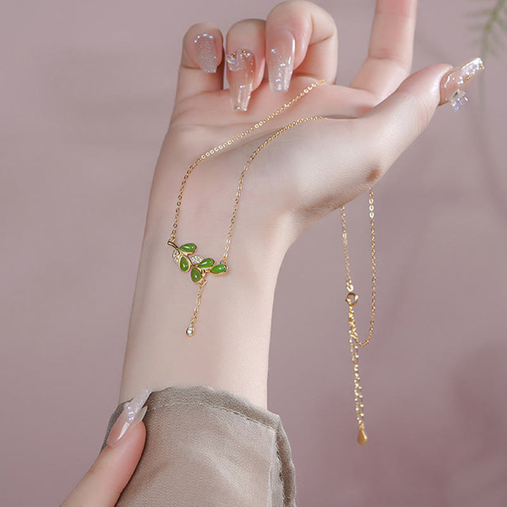 Pendientes de equilibrio con diseño de hoja de jaspe verde y Buddha Stones en plata de ley 925 - image 18