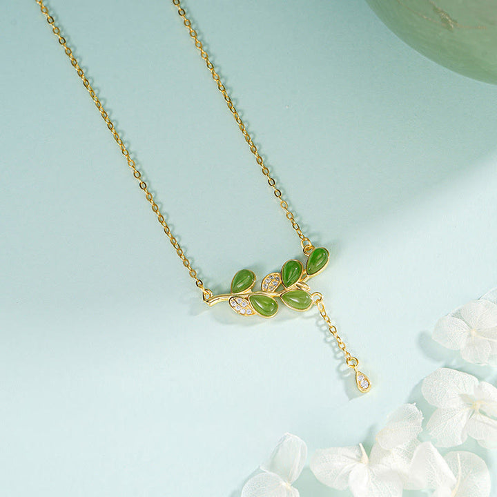 Pulsera protectora de jaspe verde con hojas grabadas y Buddha Stones en plata de ley 925 - image 9