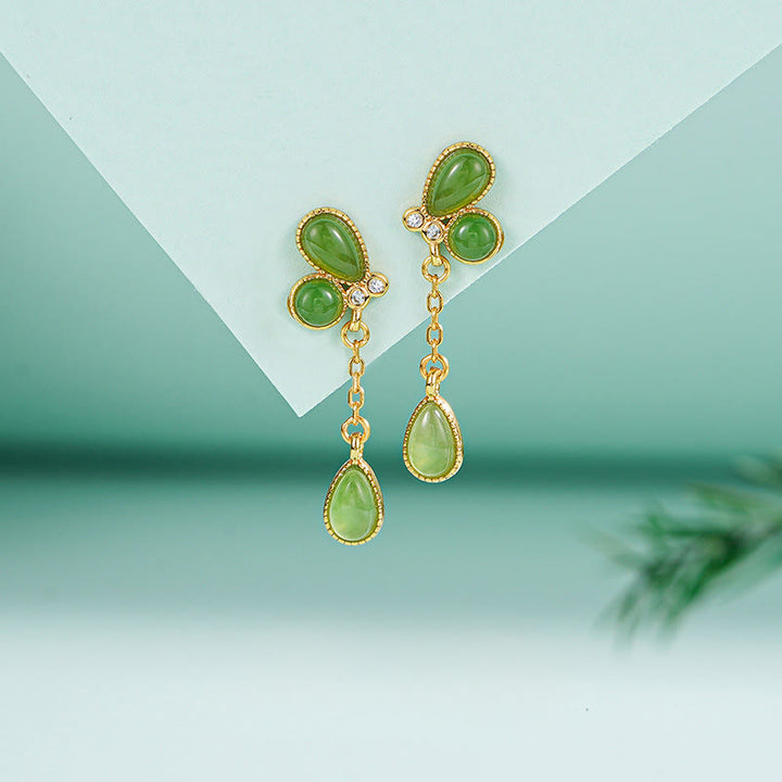 Collar con colgante de protección de jaspe verde, plata de ley 925 con diseño de hojas y borla de Buddha Stones. - image 16