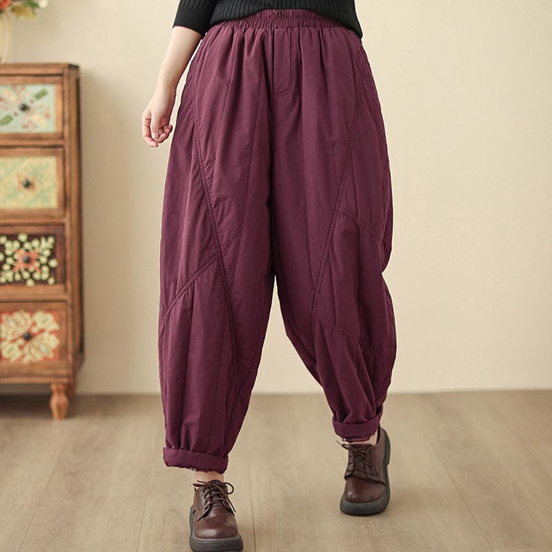 Pantalones tipo harem térmicos de cintura alta con cintura elástica y bolsillos para mujer, con estampado de Buddha Stones. - image 25