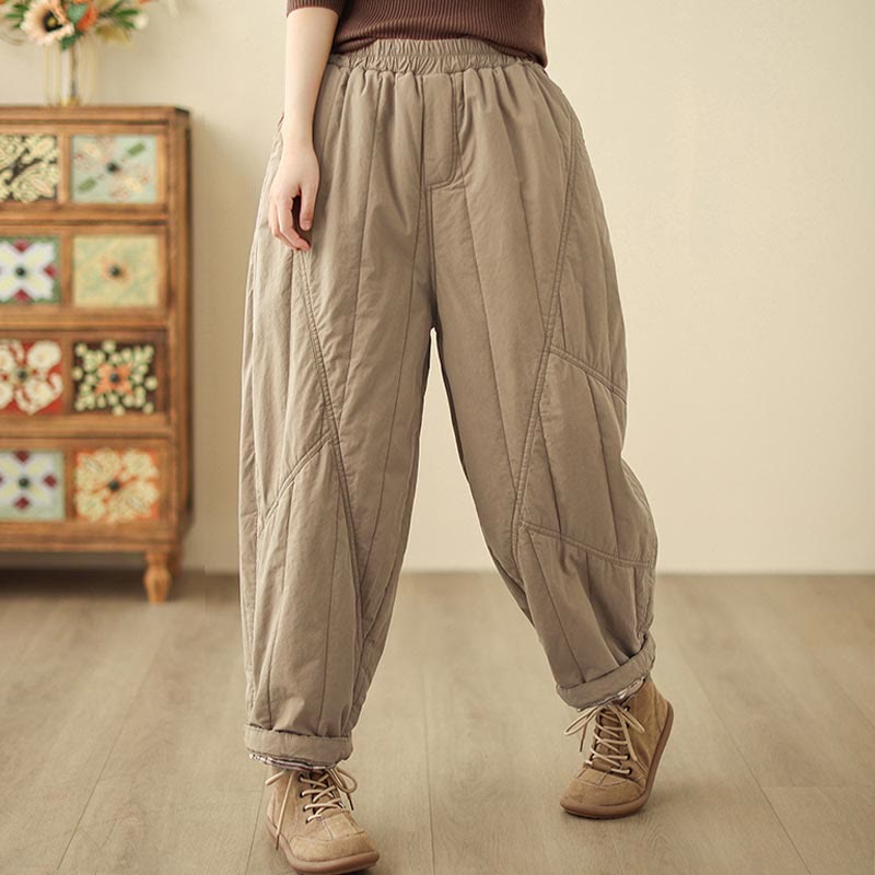 Pantalones tipo harem térmicos de cintura alta con cintura elástica y bolsillos para mujer, con estampado de Buddha Stones. - image 2