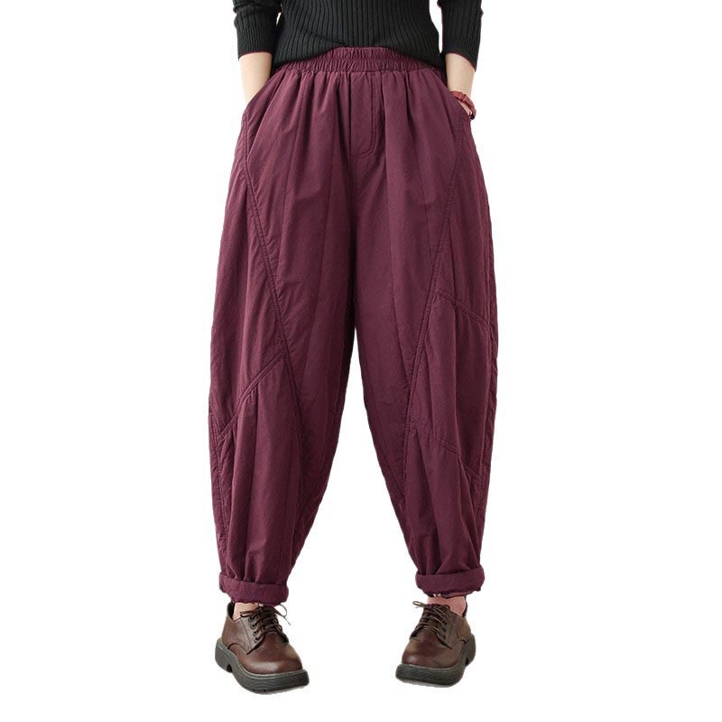 Pantalones tipo harem térmicos de cintura alta con cintura elástica y bolsillos para mujer, con estampado de Buddha Stones. - image 26