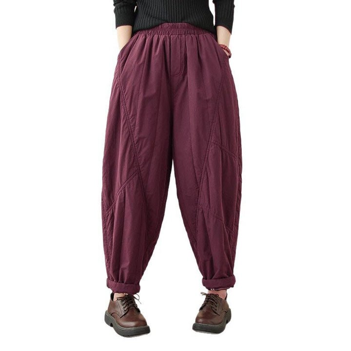 Pantalones tipo harem térmicos de cintura alta con cintura elástica y bolsillos para mujer, con estampado de Buddha Stones. - image 26