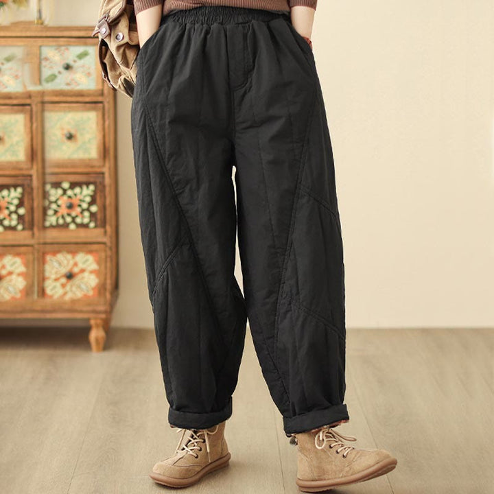Pantalones tipo harem térmicos de cintura alta con cintura elástica y bolsillos para mujer, con estampado de Buddha Stones. - image 7