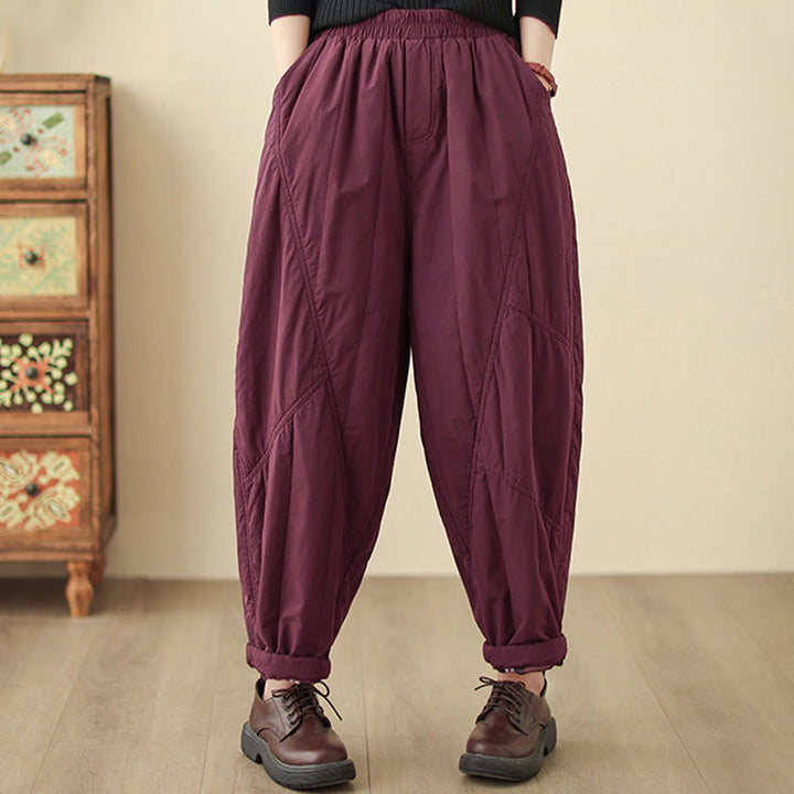 Pantalones tipo harem térmicos de cintura alta con cintura elástica y bolsillos para mujer, con estampado de Buddha Stones. - image 23