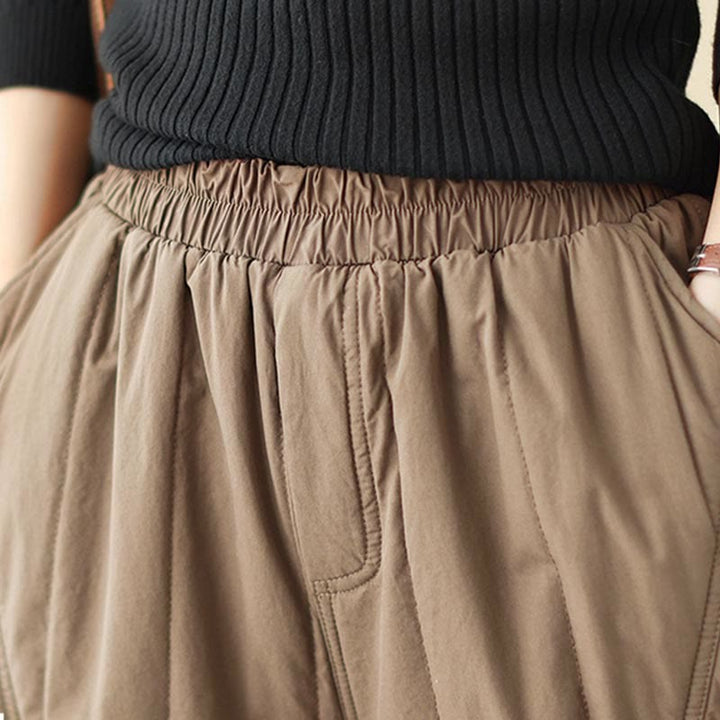 Pantalones tipo harem térmicos de cintura alta con cintura elástica y bolsillos para mujer, con estampado de Buddha Stones. - image 15