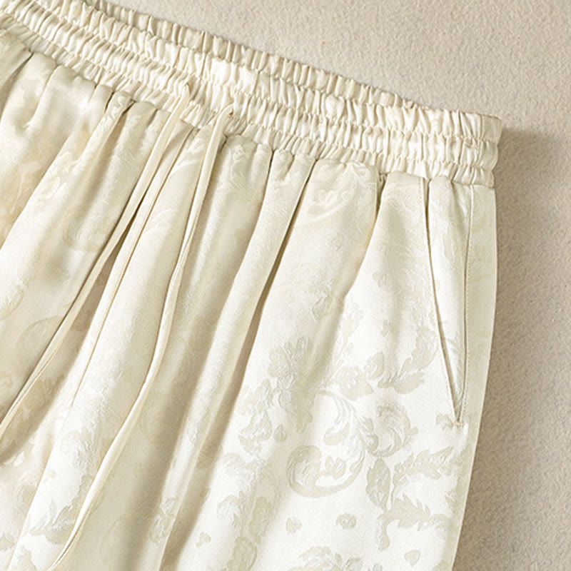 Pantalón térmico de pierna ancha para mujer, de talle alto, con diseño de jacquard de Buddha Stones y bolsillos. - image 4