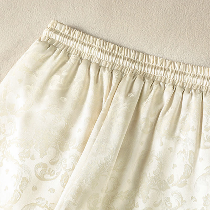 Pantalón térmico de pierna ancha para mujer, de talle alto, con diseño de jacquard de Buddha Stones y bolsillos. - image 3