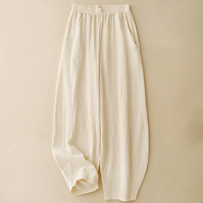 Pantalones de pierna ancha para mujer con bolsillos, estampado patchwork de colores lisos y estampado de Buddha Stones. - image 0