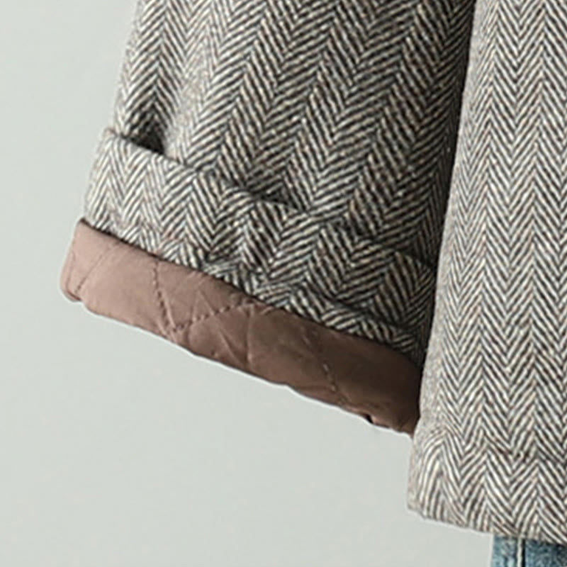 Chaqueta térmica de manga larga con botones marrones y bolsillos para mujer de Buddha Stones - image 6