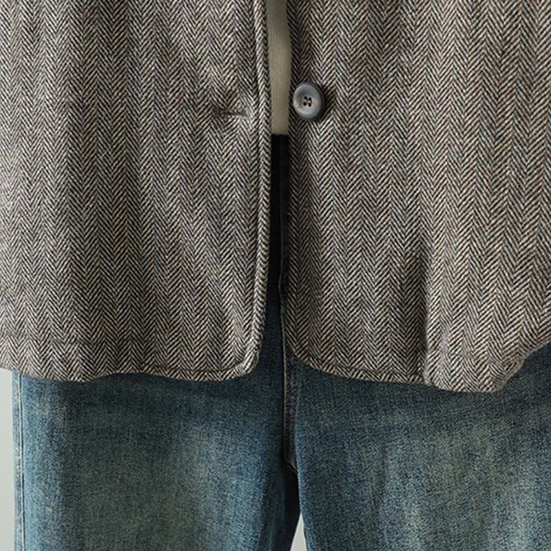 Chaqueta térmica de manga larga con botones marrones y bolsillos para mujer de Buddha Stones - image 8