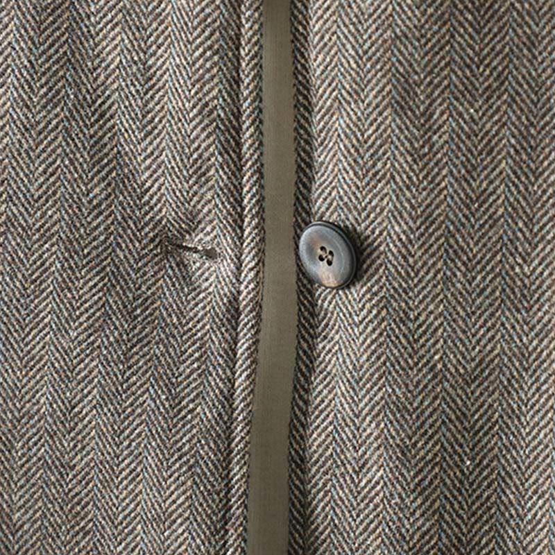 Chaqueta térmica de manga larga con botones marrones y bolsillos para mujer de Buddha Stones - image 7