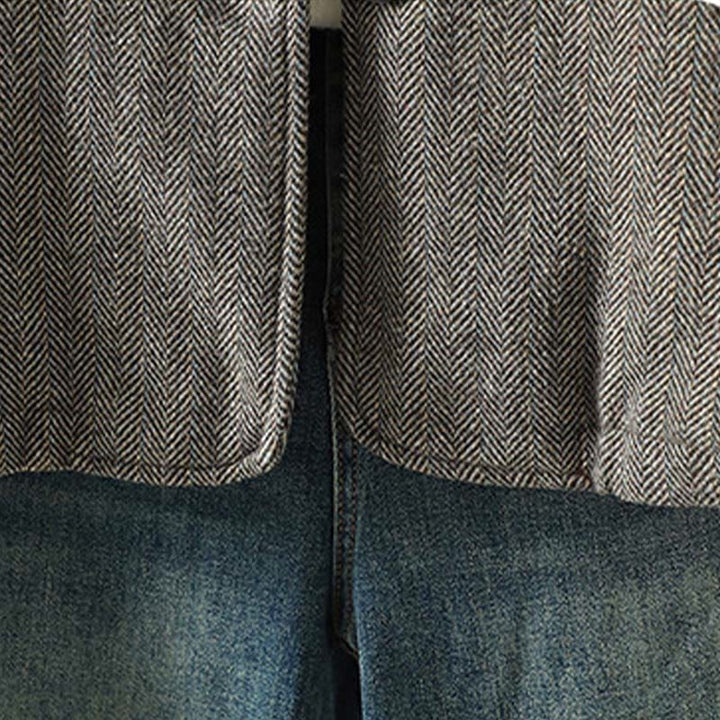 Chaqueta térmica de manga larga con botones marrones y bolsillos para mujer de Buddha Stones - image 9