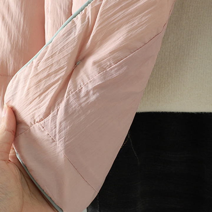 Chaqueta térmica de manga larga para mujer con bolsillos, bordado de flores de durazno y piedras de Buddha Stones. - image 9