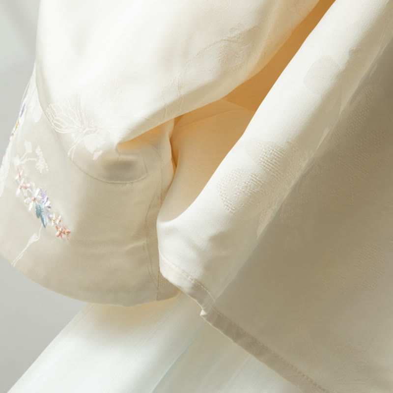 Chaqueta de manga larga para mujer con bordado de flores otoñales y Buddha Stones , diseño de botones de rana - image 10