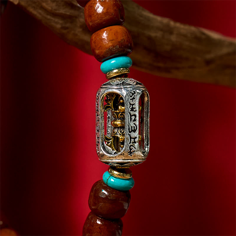Pulsera de la suerte con cuentas de hueso de Buddha Stones, vajra y cuentas dzi de tres ojos - image 16