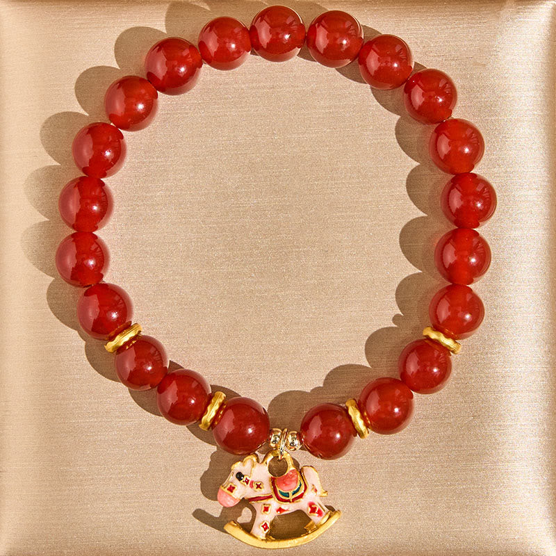Buddha Stones Pulsera de ágata roja cinabrio natural del Año del Caballo que proporciona tranquilidad y confianza - image 10