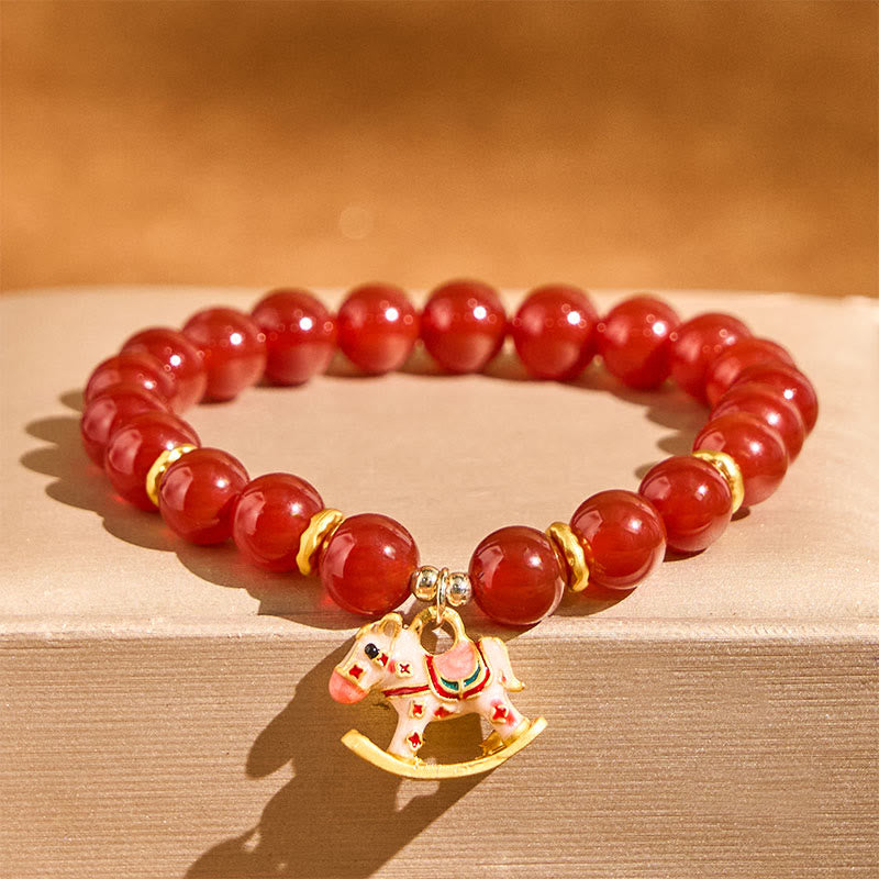 Buddha Stones Pulsera de ágata roja cinabrio natural del Año del Caballo que proporciona tranquilidad y confianza - image 8