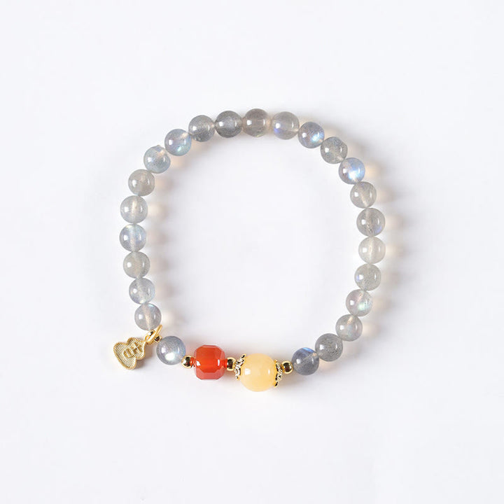 Pulsera con encanto de loto, piedra lunar natural y Buddha Stones - image 12