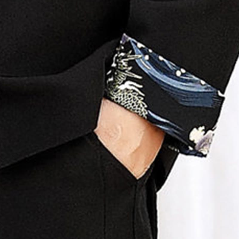 Conjunto de ropa para hombre de 2 piezas con camisa y pantalón de manga larga con botones de bambú y estampado de Buddha Stones Tang Suit (2 piezas). - image 7