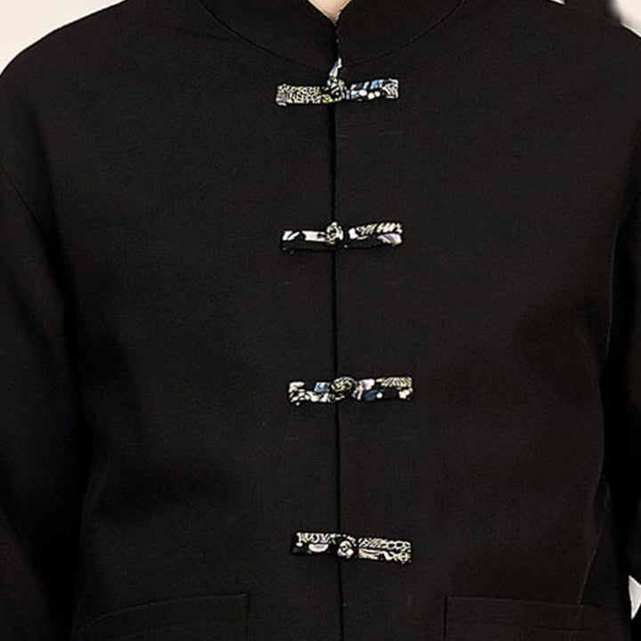 Conjunto de ropa de manga larga y pantalón con estampado de olas y botones de rana para hombre , con Buddha Stones (2 piezas). - image 17