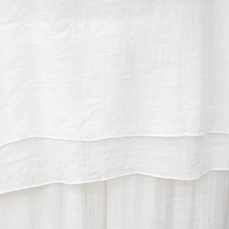 Conjunto de meditación para mujer Buddha Stones de 2 piezas: camiseta blanca de manga larga con cuello en V y pantalón de pierna ancha. - image 12