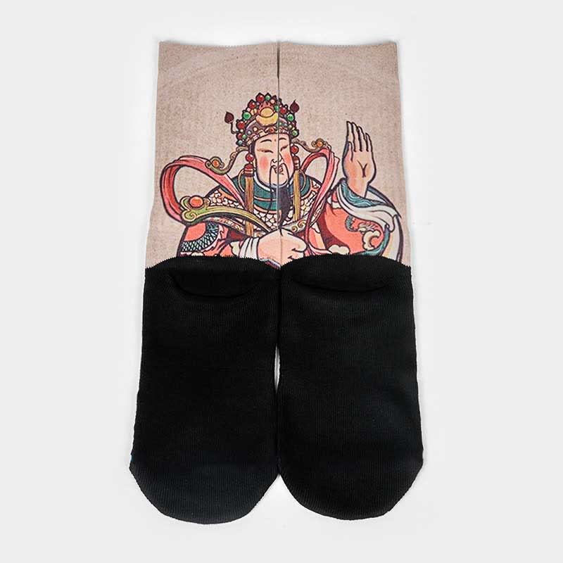 Calcetines unisex con diseño de Buddha Stones, Dios de la Riqueza, con asa Ruyi, para hombre y mujer - image 11