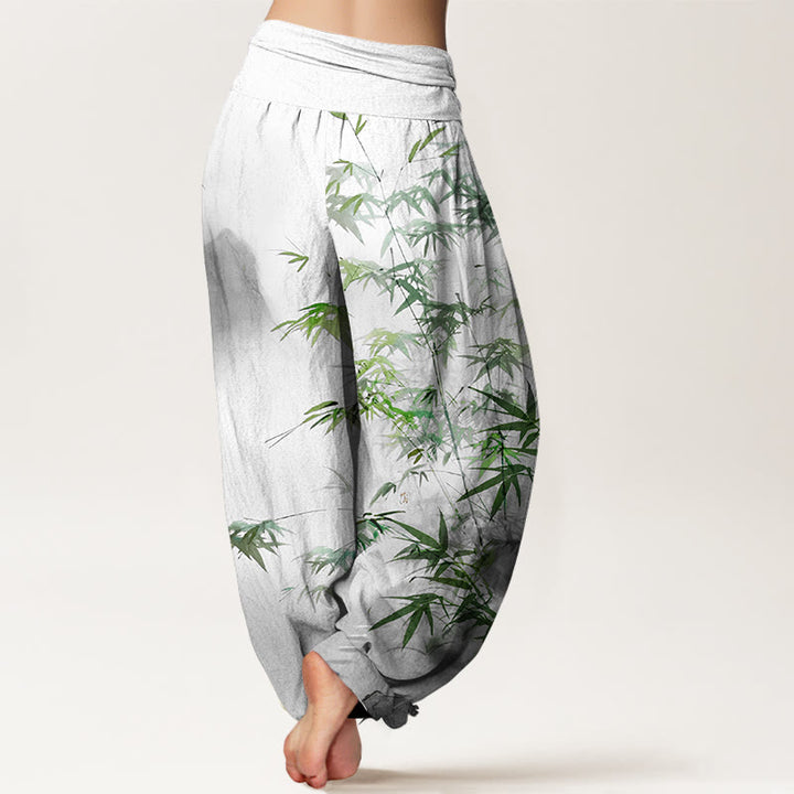 Pantalones bombachos de cintura elástica para mujer, de algodón puro con estampado de Buddha Stones. - image 6