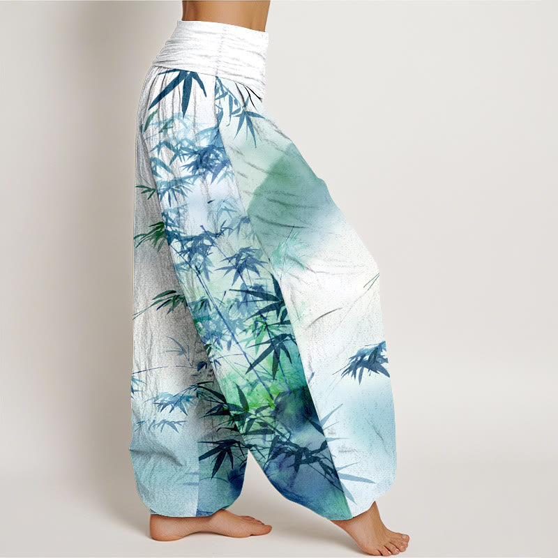 Pantalones bombachos de cintura elástica para mujer, de algodón puro con estampado de Buddha Stones. - image 10