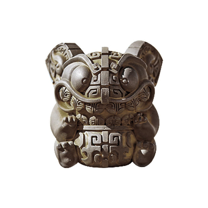 Estatua de resina fundida con polvo de hierro oxidado, hecha a mano con Buddha Stones, bestia tragadora dorada, decoración para el hogar - image 15