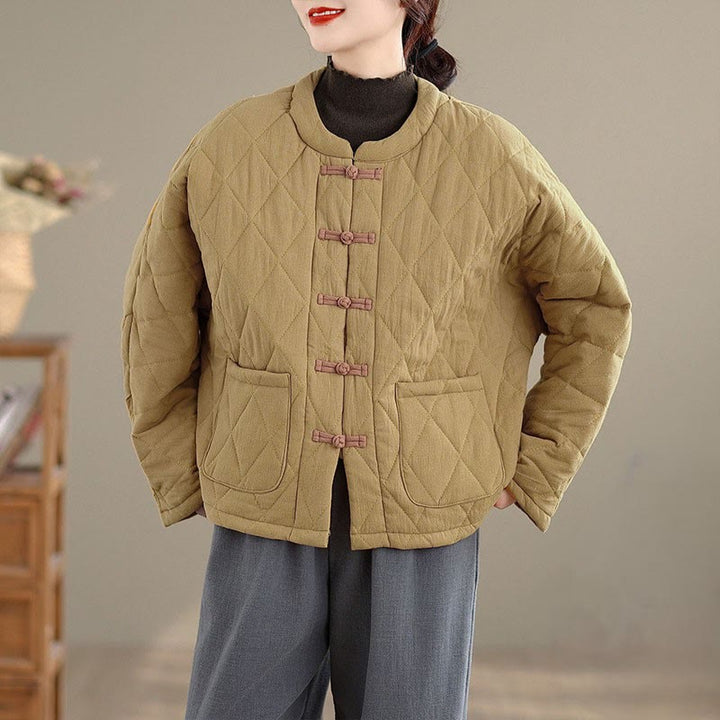 Chaqueta de Tai Chi Zen de manga larga con bolsillos y relleno de algodón para mujer Buddha Stones - Vara de oro - US14，UK/AU18，EU46 (2XL) - image 6
