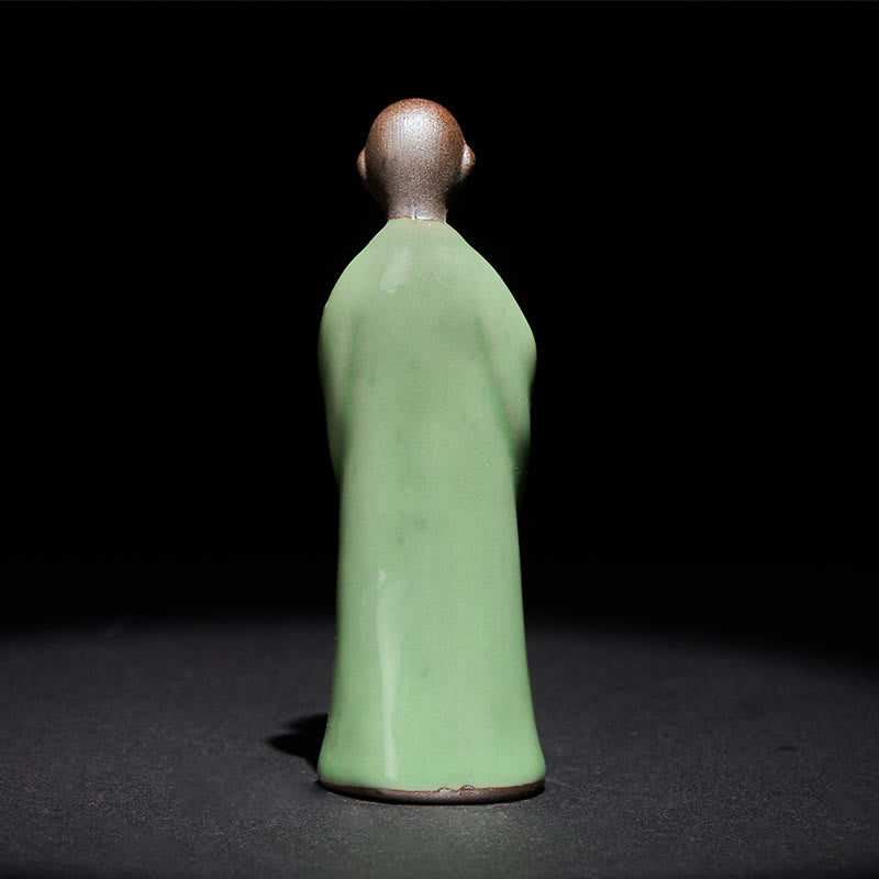 Estatua de cerámica de monje meditador con Buddha Stones, decoración serena para el hogar - image 35