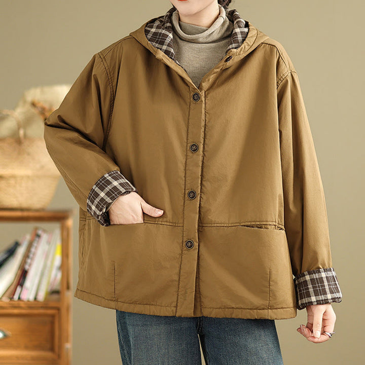 Sudadera con capucha y estampado de Buddha Stones para mujer. Chaqueta de algodón grueso de manga larga con bolsillos. - image 1