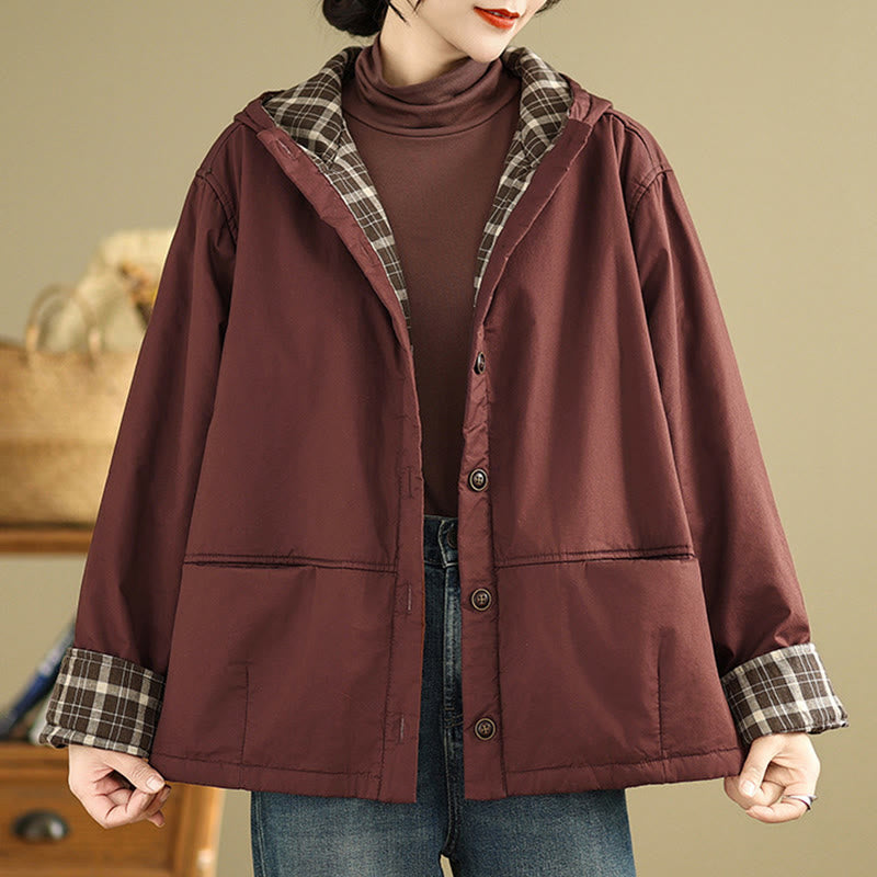 Sudadera con capucha y estampado de Buddha Stones para mujer. Chaqueta de algodón grueso de manga larga con bolsillos. - image 5