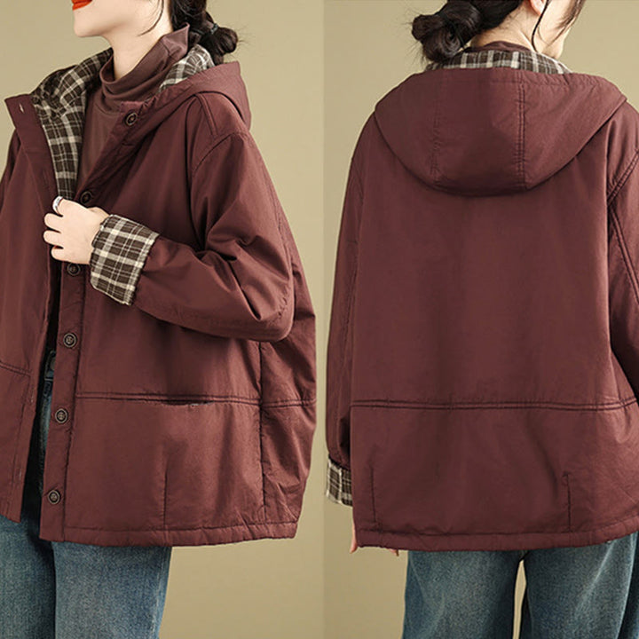 Sudadera con capucha y estampado de Buddha Stones para mujer. Chaqueta de algodón grueso de manga larga con bolsillos. - image 8