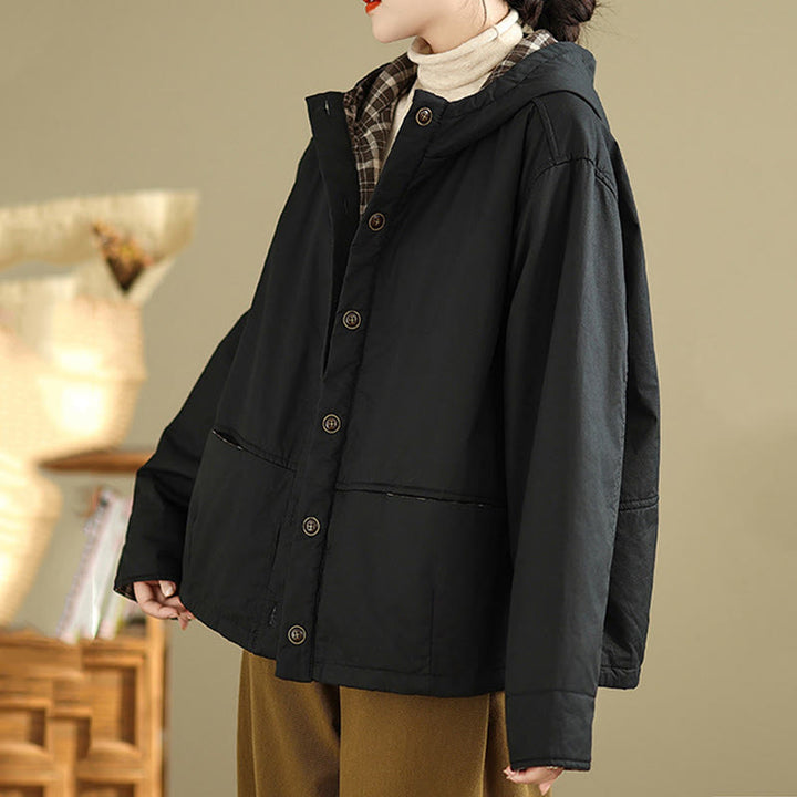 Sudadera con capucha y estampado de Buddha Stones para mujer. Chaqueta de algodón grueso de manga larga con bolsillos. - image 15