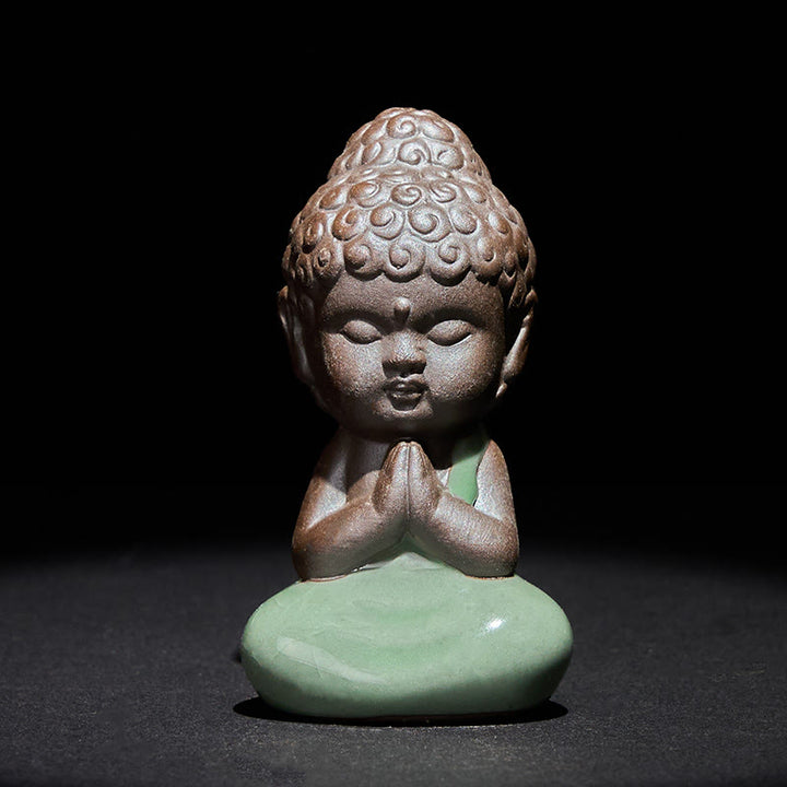 Buddha Stones, monje en reposo, meditación, oración, estatua de cerámica, serenidad, decoración del hogar - Oración 5*5*8,5 cm - image 0