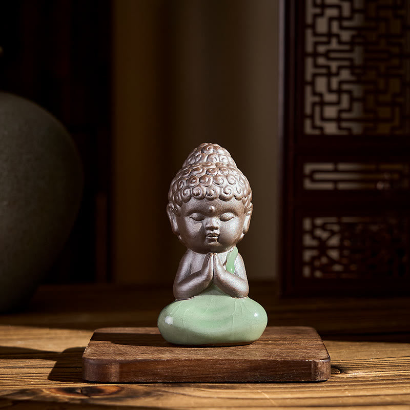 Buddha Stones, monje en reposo, meditación, oración, estatua de cerámica, serenidad, decoración del hogar - image 3