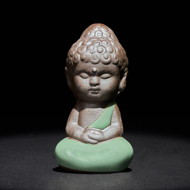Buddha Stones, monje en reposo, meditación, oración, estatua de cerámica, serenidad, decoración del hogar - Meditación 4,5 x 4,5 x 9 cm - image 18