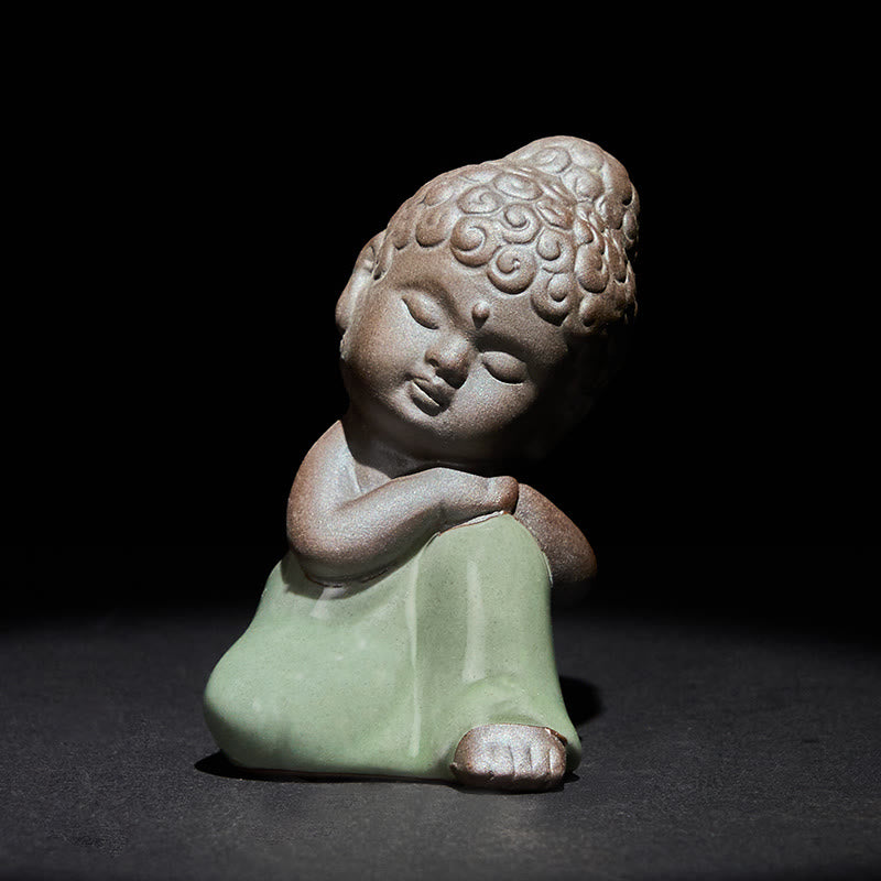 Buddha Stones, monje en reposo, meditación, oración, estatua de cerámica, serenidad, decoración del hogar - Descanso 4,5*5,5*8,5cm - image 32