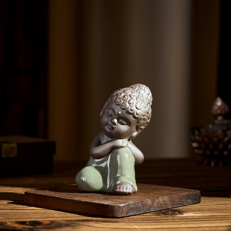 Buddha Stones, monje en reposo, meditación, oración, estatua de cerámica, serenidad, decoración del hogar - image 36