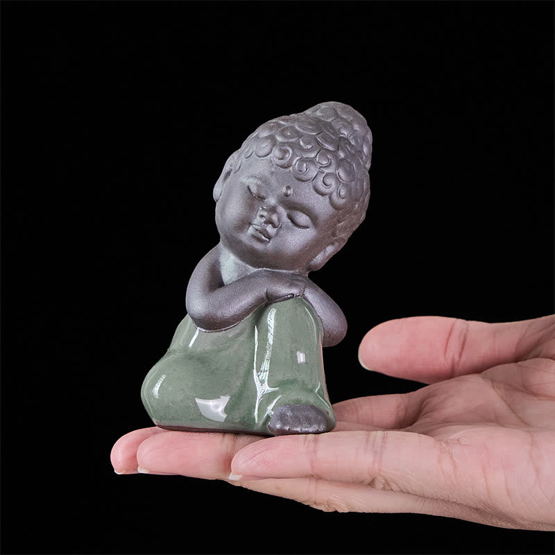 Buddha Stones, monje en reposo, meditación, oración, estatua de cerámica, serenidad, decoración del hogar - image 37