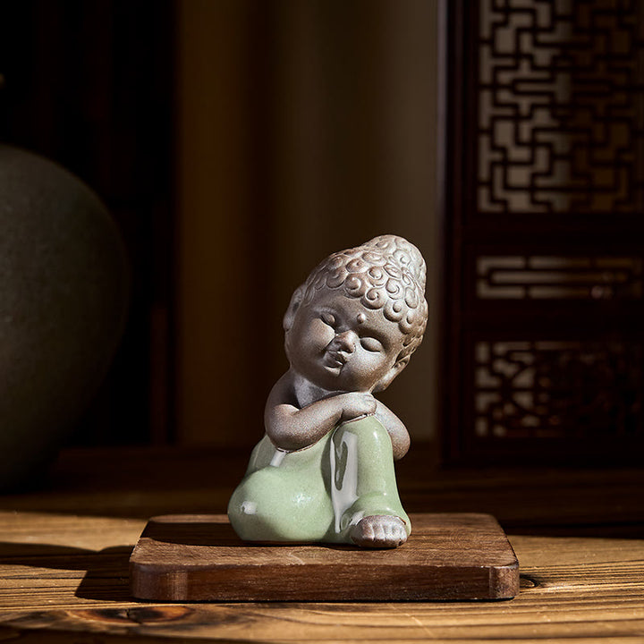 Buddha Stones, monje en reposo, meditación, oración, estatua de cerámica, serenidad, decoración del hogar - image 35