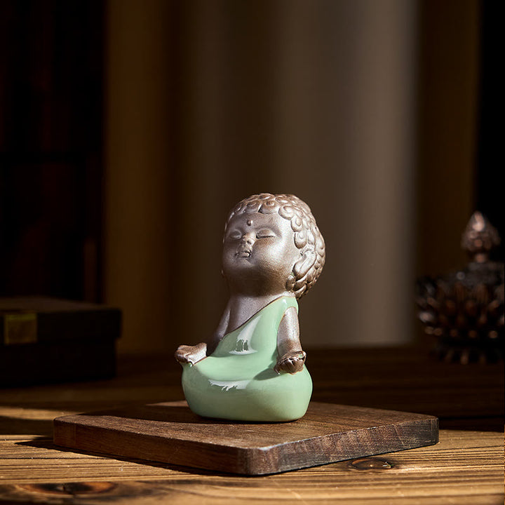 Buddha Stones, monje en reposo, meditación, oración, estatua de cerámica, serenidad, decoración del hogar - image 14