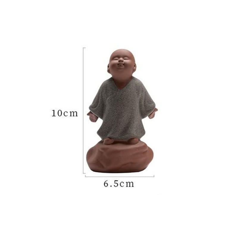 Estatua de Buddha Stones, monje descansando, mirando hacia arriba, de cerámica, decoración para el hogar, compasión - image 8