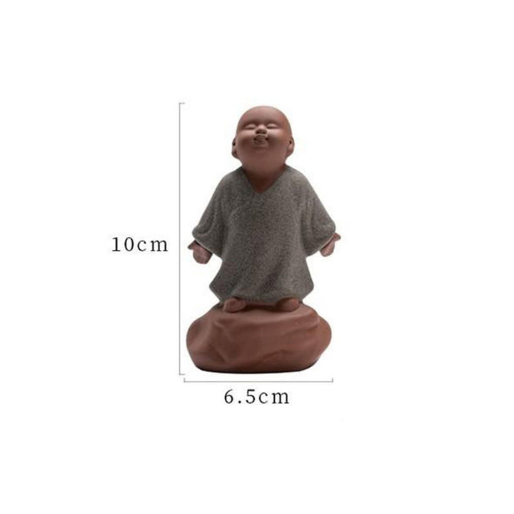 Estatua de Buddha Stones, monje descansando, mirando hacia arriba, de cerámica, decoración para el hogar, compasión - image 8