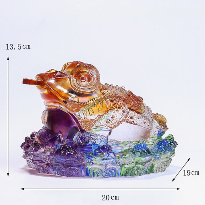 Buddha Stones Feng Shui Monedas de Rana Pieza de Arte de Cristal Liuli Hecha a Mano para Decoración de Hogar y Oficina para la Abundancia - image 20